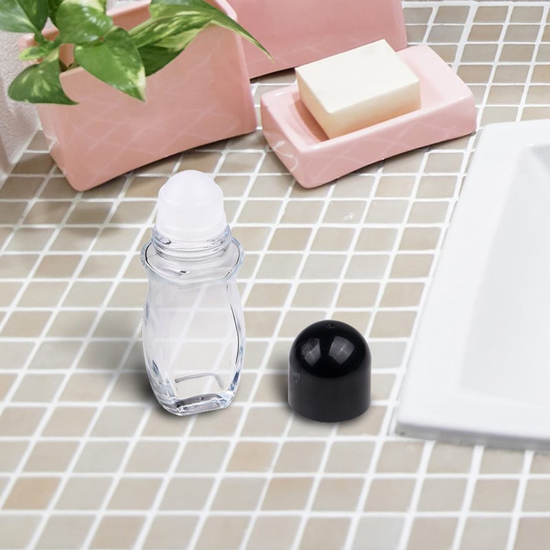Kare Kind 4Packs Empty Deodorant Roll On Bottles Containers Leak Proof Massage Roller Ball Bottles with Cap For Essential Oils Perfume Cosmetics, Glass Empty Roller Bottles with Plastic Roller Ball 50ML - Image 4